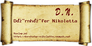 Dörnhöfer Nikoletta névjegykártya