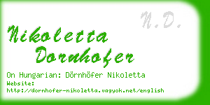 nikoletta dornhofer business card