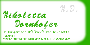 nikoletta dornhofer business card